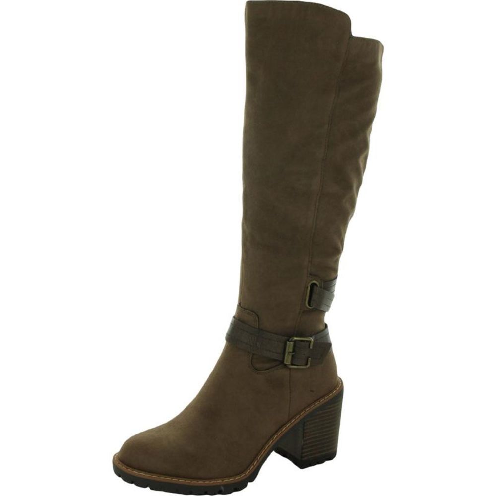 Sun + Stone Womens Viviaan Taupe Zip up Buckle Knee-High Boots Shoes NWT